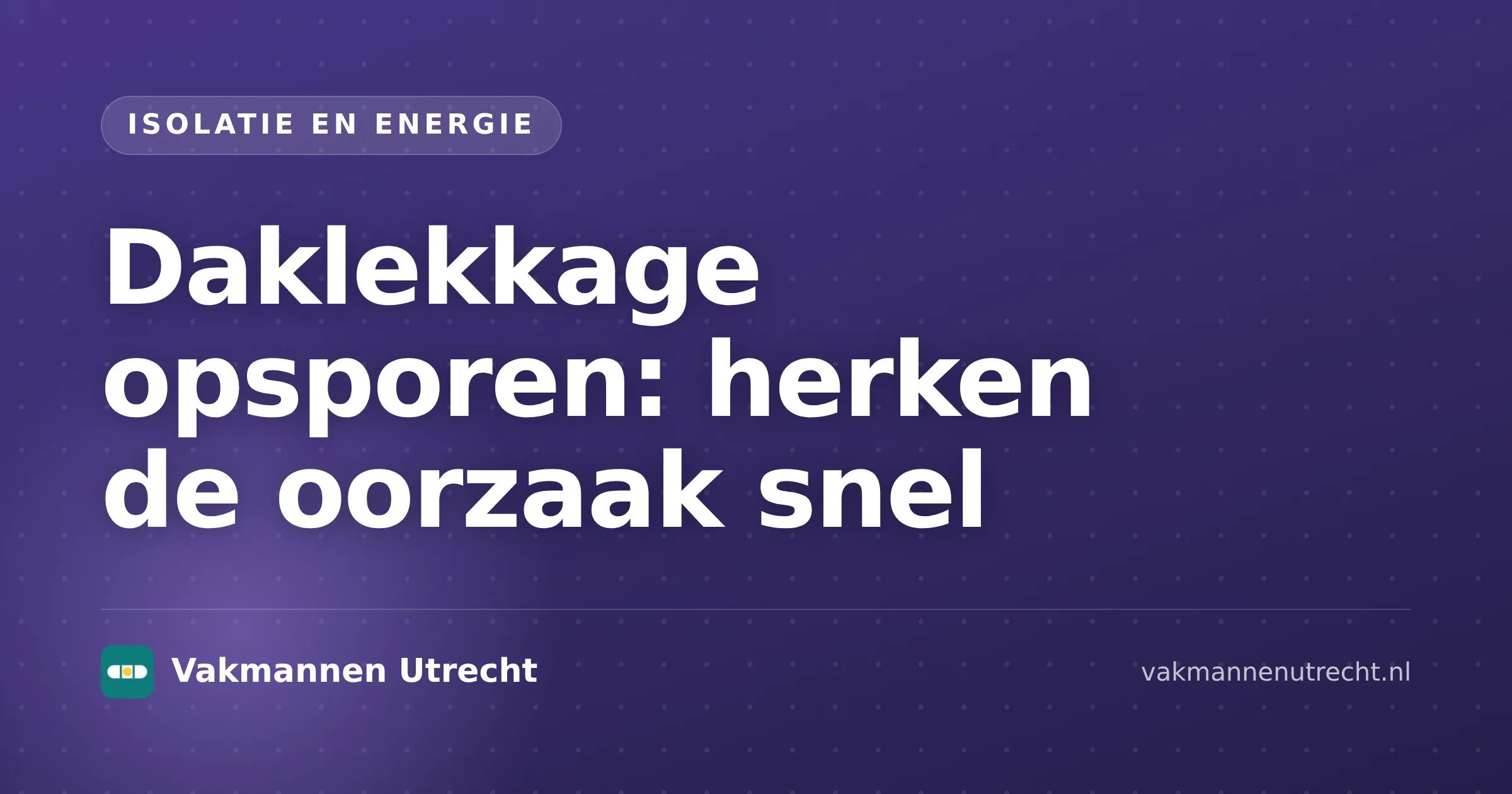 Daklekkage opsporen in huis met vochtplekken aan plafond en inspectie van dak en aansluitingen
